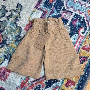 NWT, The Simple Folk- the muslin culotte, Camel, 3/6 months